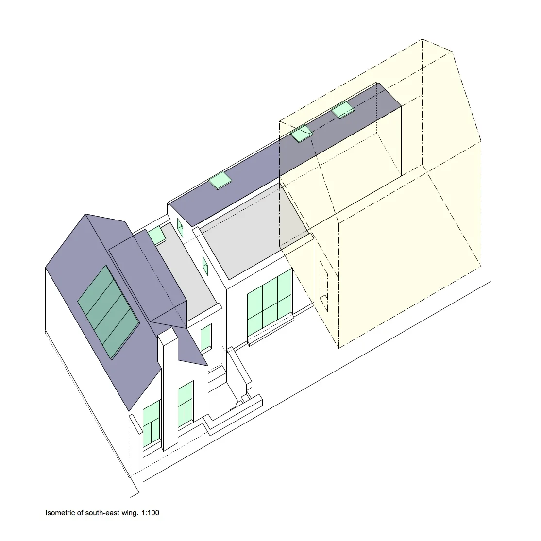 An axonometric drawing published in DTR’s plan chest
